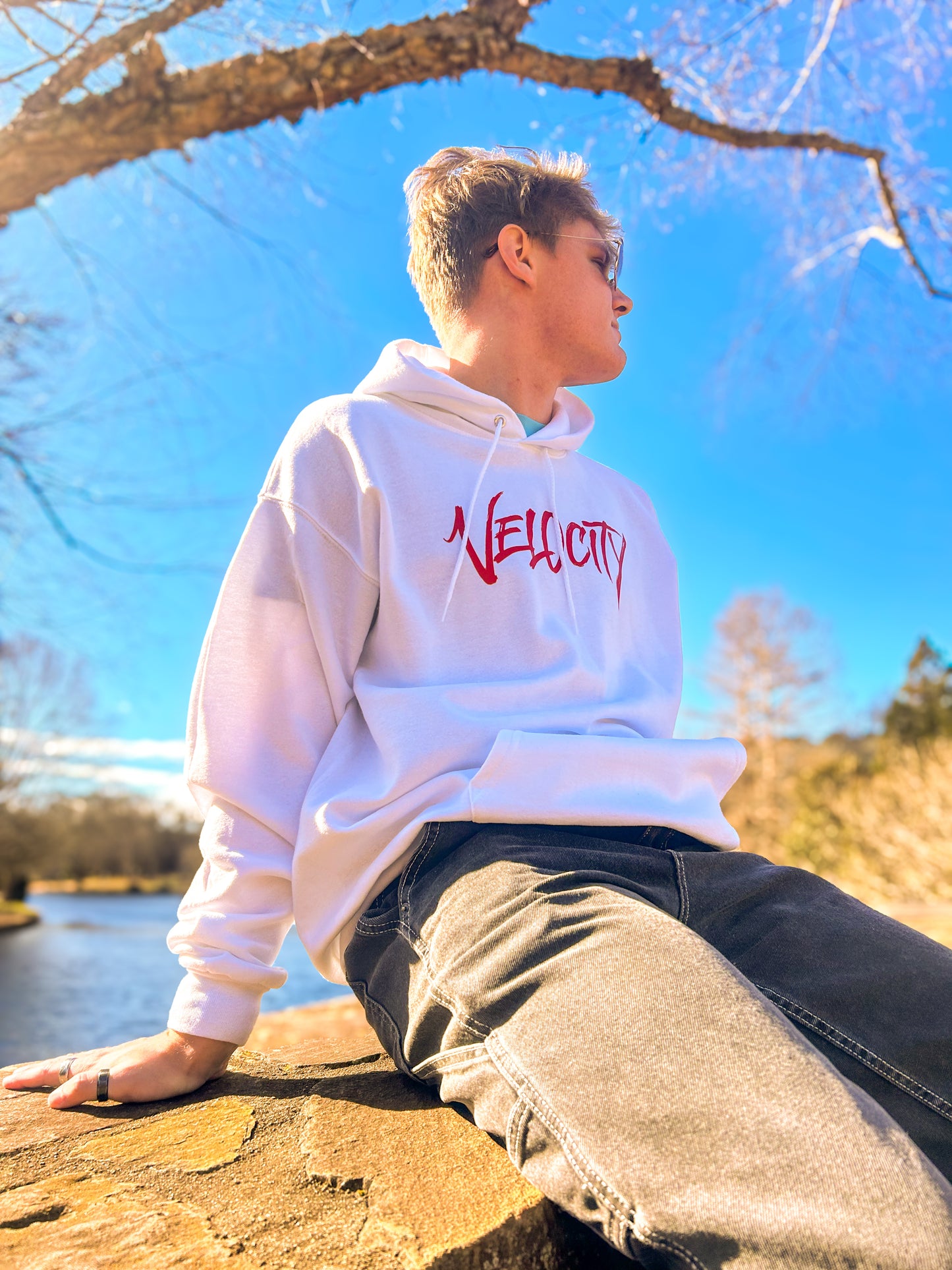 White Velocity Hoodie